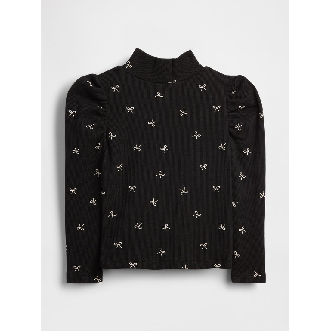 Toddler & Puff-Sleeve Rib Mockneck
