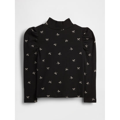 Toddler & Puff-Sleeve Rib Mockneck