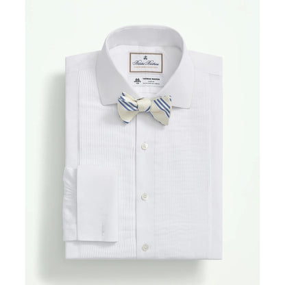 Brooks Brothers X Thomas Mason Cotton English Collar, Swiss Pleat Front Tuxedo Shirt