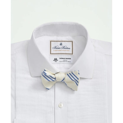 Brooks Brothers X Thomas Mason Cotton English Collar, Swiss Pleat Front Tuxedo Shirt
