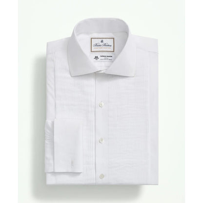 Brooks Brothers X Thomas Mason Cotton English Collar, Swiss Pleat Front Tuxedo Shirt
