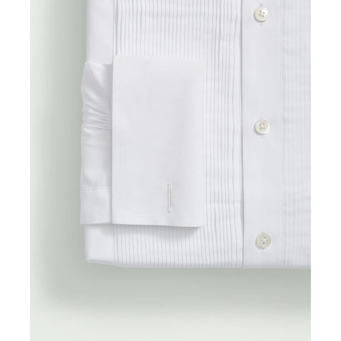 Brooks Brothers X Thomas Mason Cotton English Collar, Swiss Pleat Front Tuxedo Shirt