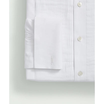 Brooks Brothers X Thomas Mason Cotton English Collar, Swiss Pleat Front Tuxedo Shirt