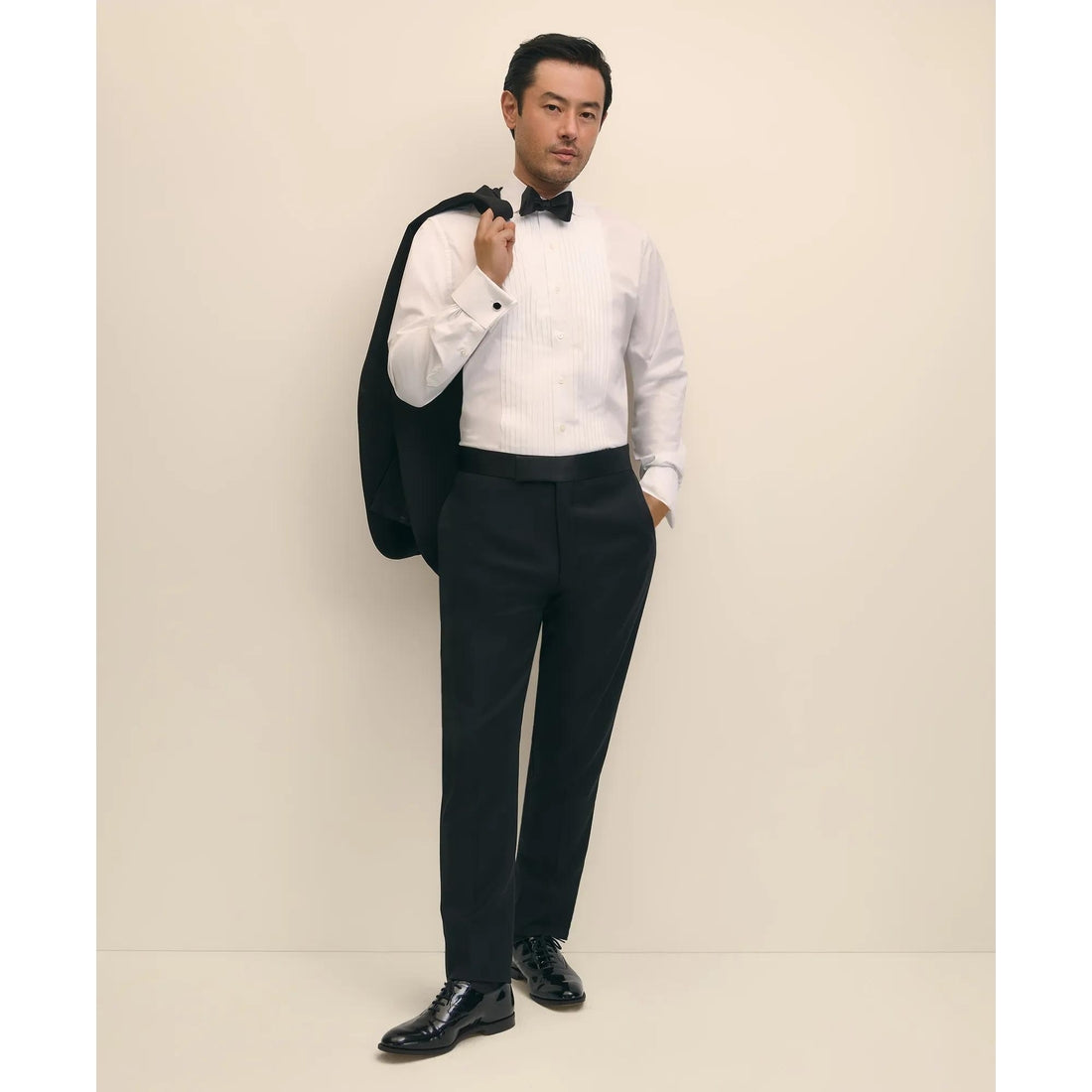 Slim Fit Merino Wool Twill 1818 Tuxedo Pants
