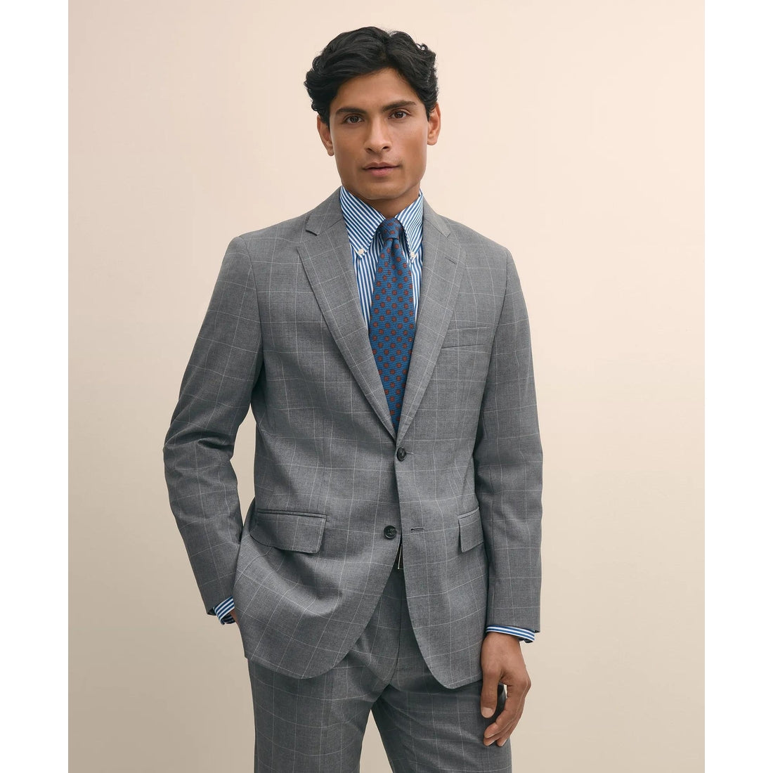 Slim Fit 1818 Windowpane Suit In Wool