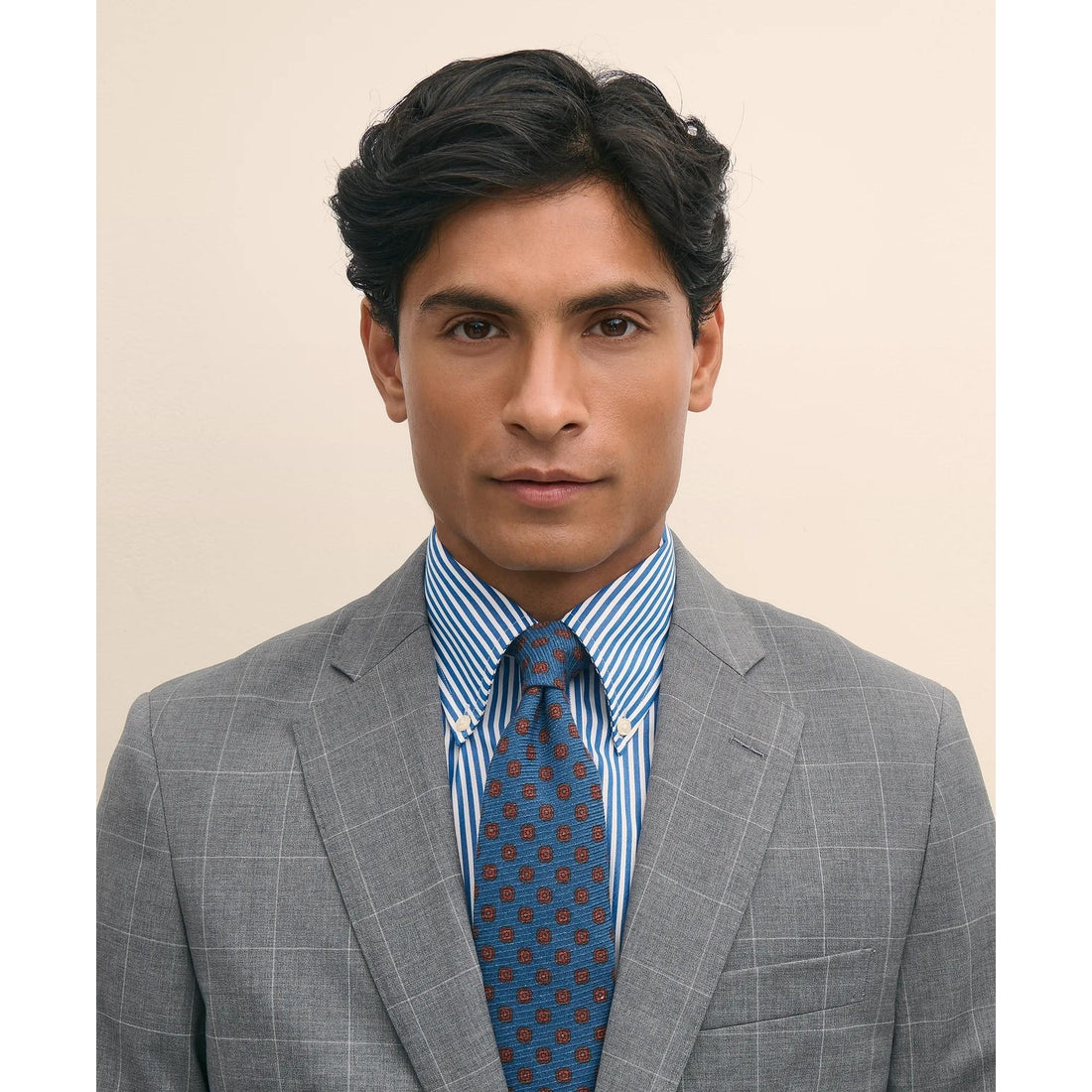 Slim Fit 1818 Windowpane Suit In Wool