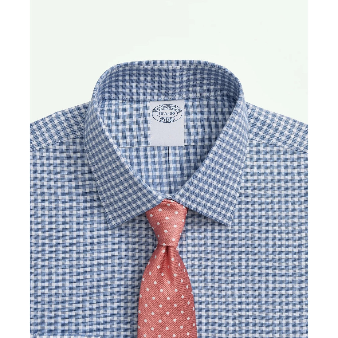 Brooks Brothers Explorer Collection Non-Iron Twill Ainsley Collar, Gingham Dress Shirt