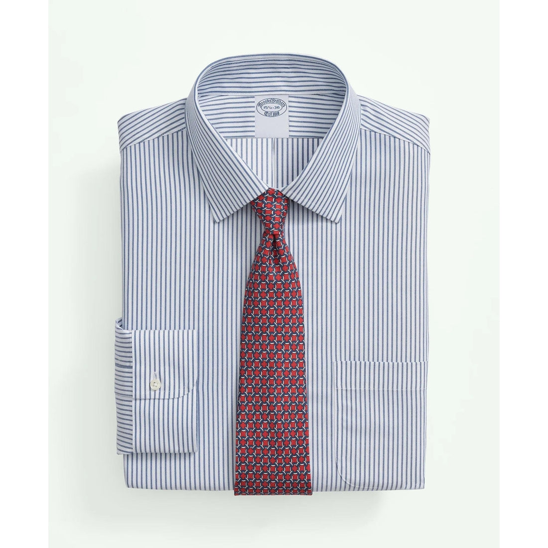 Brooks Brothers Explorer Collection Non-Iron Twill Ainsley Collar, Stripe Dress Shirt