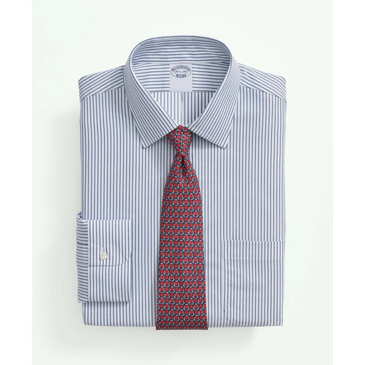 Brooks Brothers Explorer Collection Non-Iron Twill Ainsley Collar, Stripe Dress Shirt