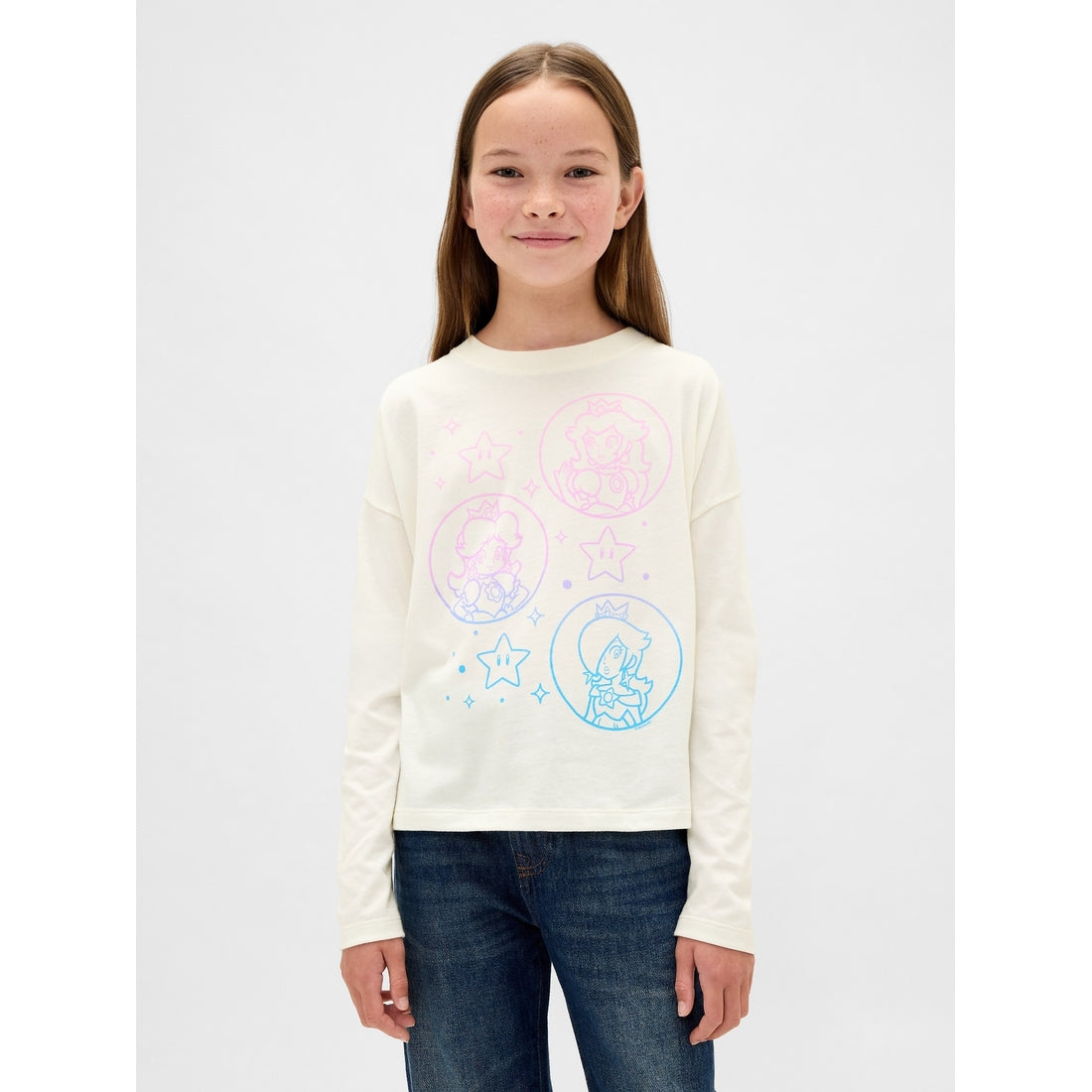 Girls' Super Mario Oversized Graphic T-Shirt