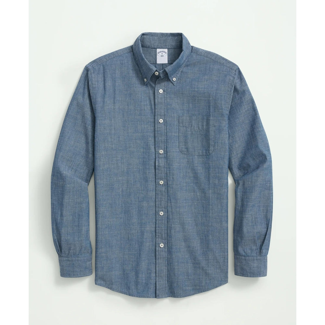 Chambray Cotton Poplin Polo Button Down Collar, Sport Shirt