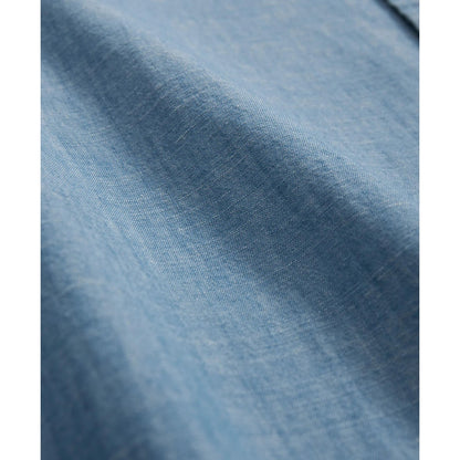 Chambray Cotton Poplin Polo Button Down Collar, Sport Shirt