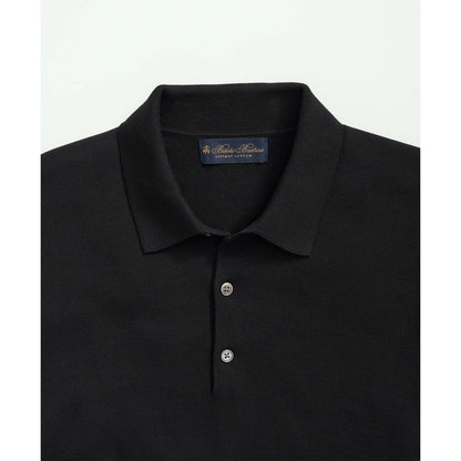 Supima Cotton Short-Sleeve Polo Sweater