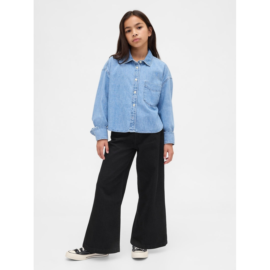 Girls' High Rise Stride Wide-Leg Ankle Jeans