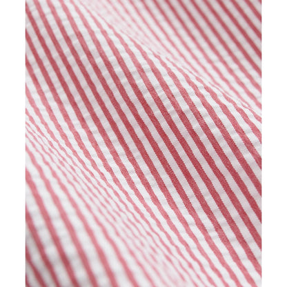 Washed Cotton Seersucker Button-Down Collar, Stripe Short-Sleeve Sport Shirt