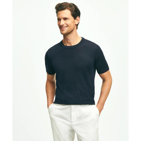 Lightweight Luxe All-Season Sweater, Short Sleeve Crewneck