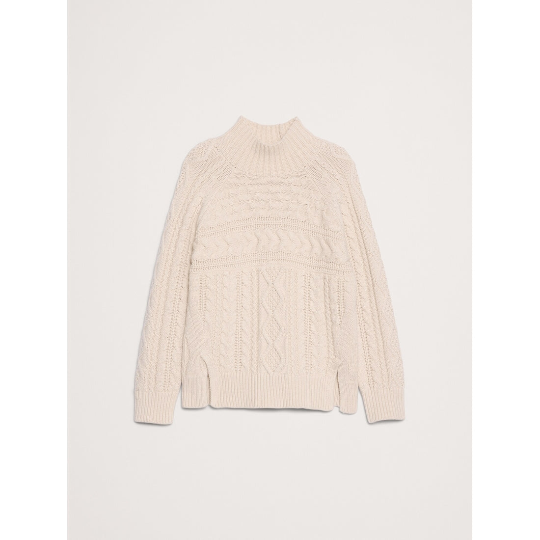 Men's Merino-Cotton Cable-Knit Sweater