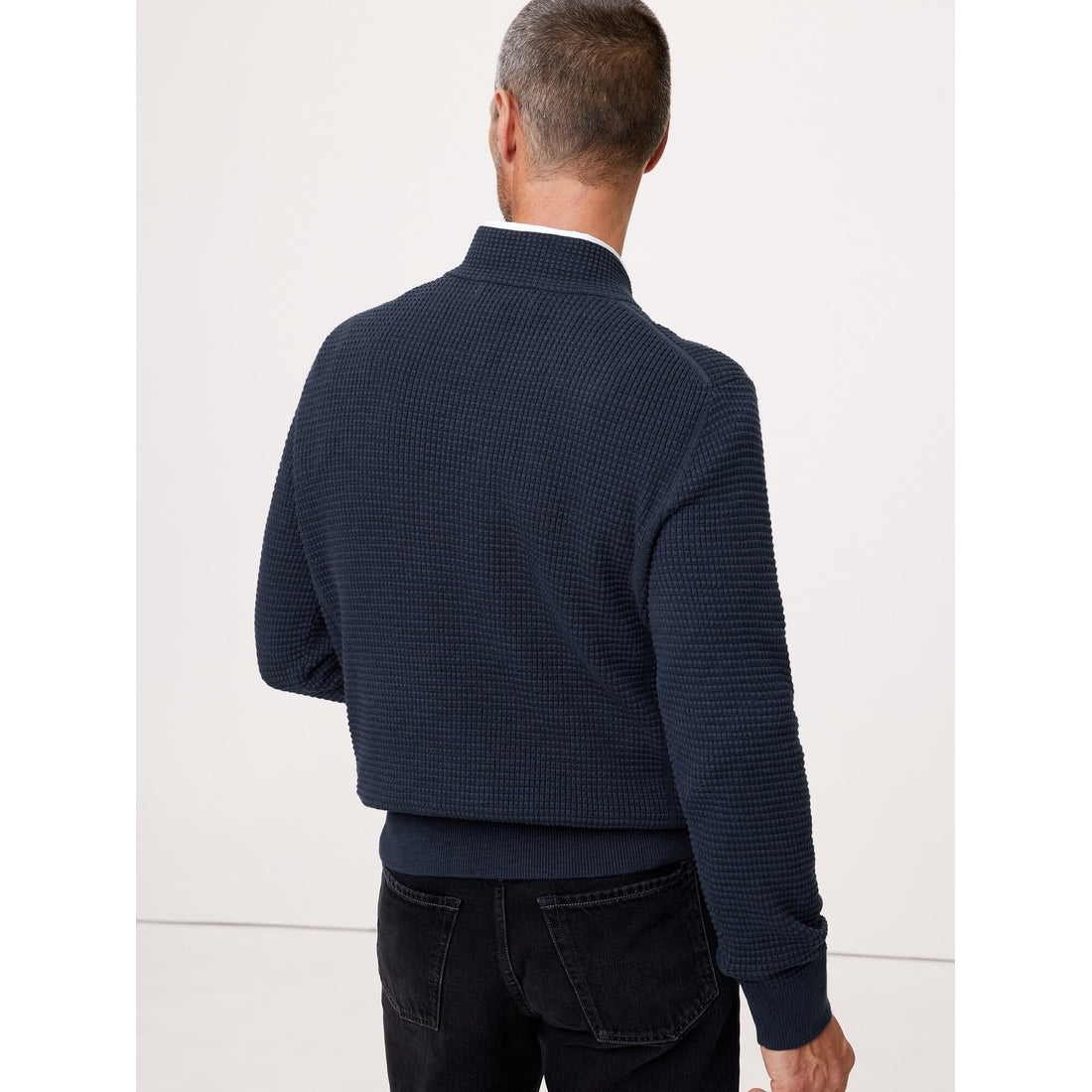 Men's Cotton Thermal-Knit V-Neck Sweater