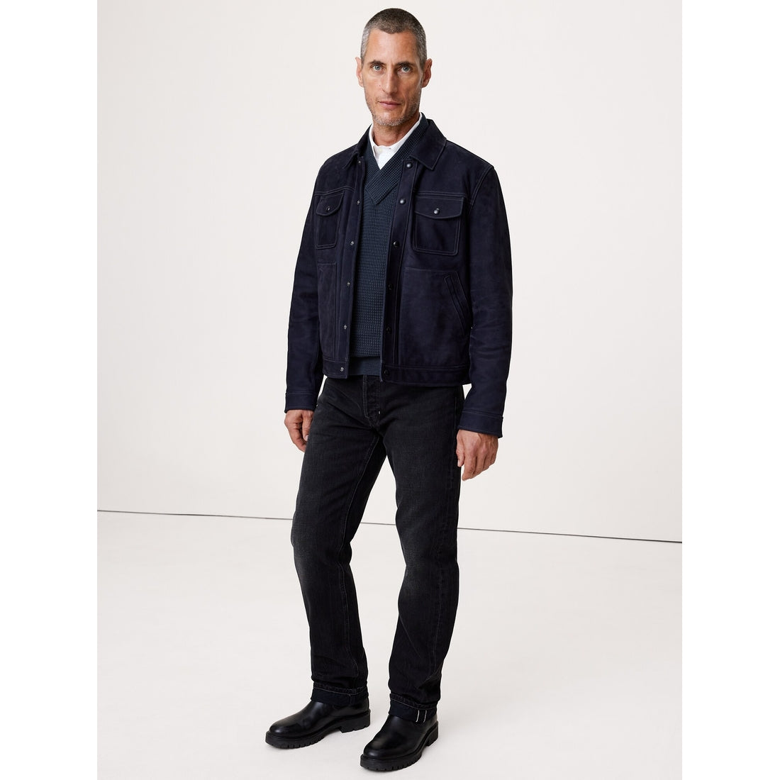 Men's Cotton Thermal-Knit V-Neck Sweater