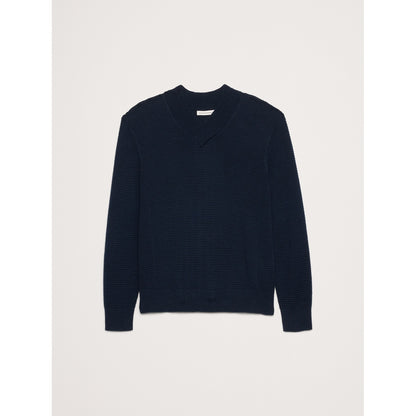 Men's Cotton Thermal-Knit V-Neck Sweater