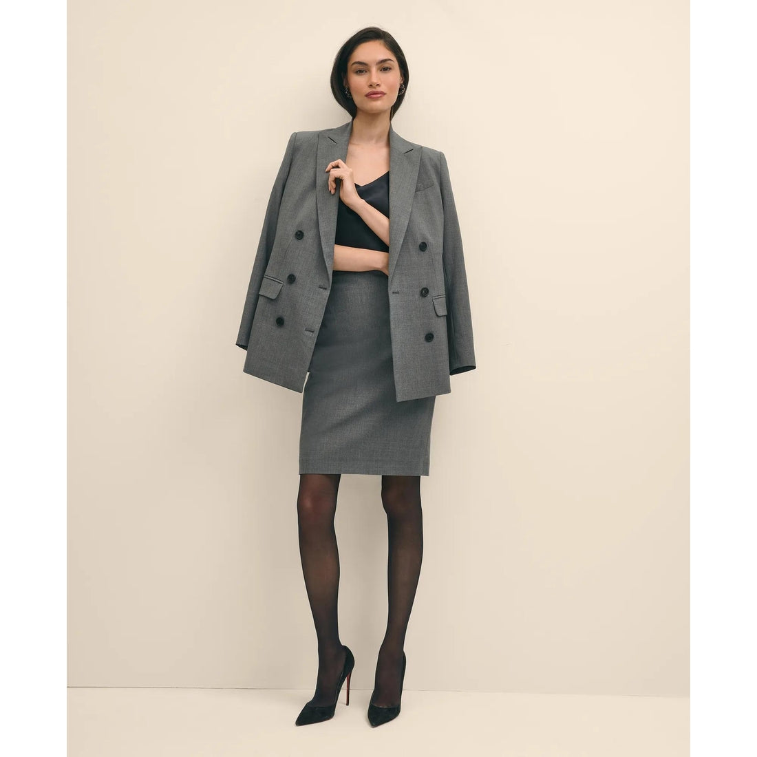 The Essentials Brooks Brothers Stretch Wool Pencil Skirt