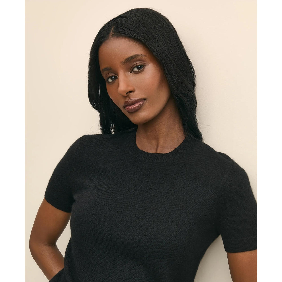 Short-Sleeve Shell Sweater in Cashmere