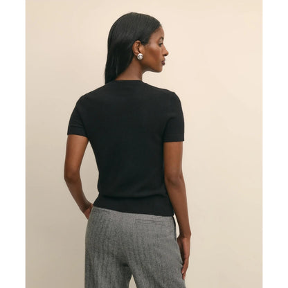 Short-Sleeve Shell Sweater in Cashmere
