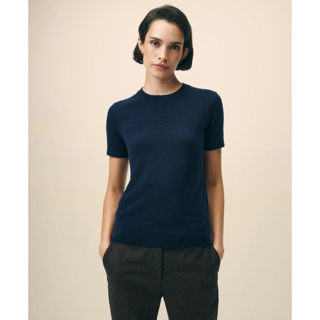 Short-Sleeve Shell Sweater in Cashmere