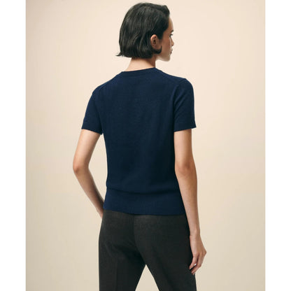 Short-Sleeve Shell Sweater in Cashmere