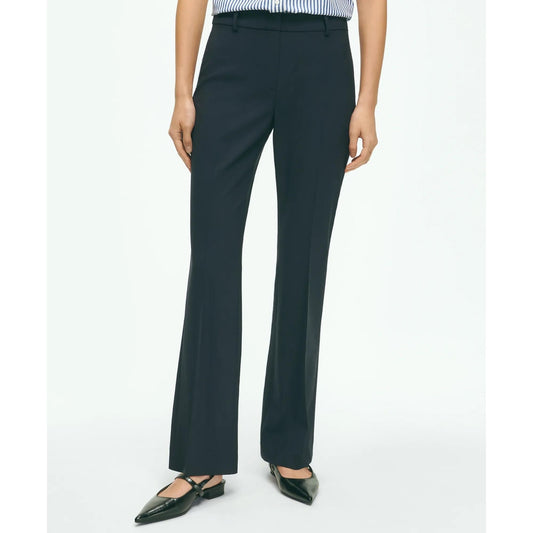 The Essentials Brooks Brothers Stretch Wool Flare Leg Trousers