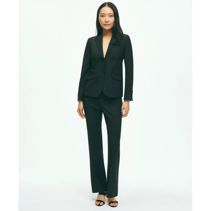 The Essentials Brooks Brothers Stretch Wool Flare Leg Trousers