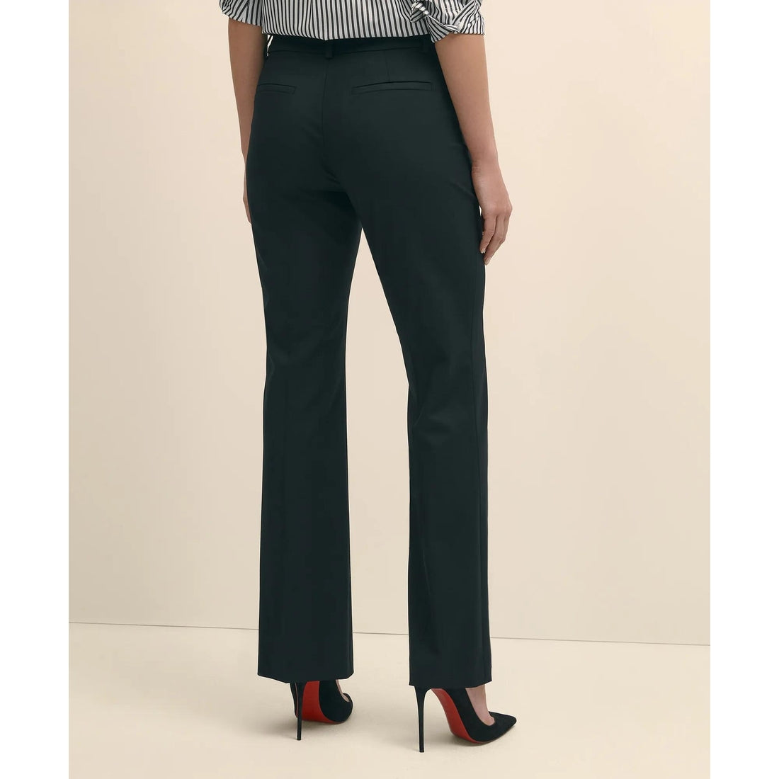The Essentials Brooks Brothers Stretch Wool Flare Leg Trousers