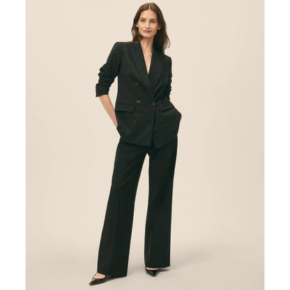 The Essentials Double-Breasted Peak Lapel Jacket in Wool Blend