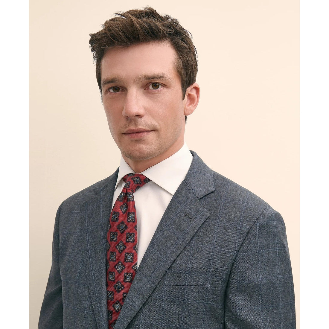 Slim Fit Wool Windowpane 1818 Suit