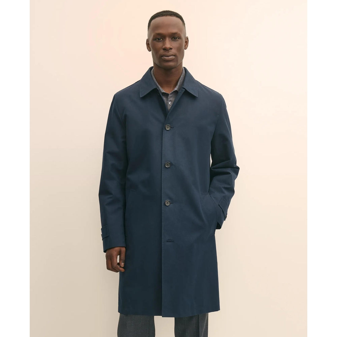 Bonded Cotton Top Coat with Removable Liner in Black Watch