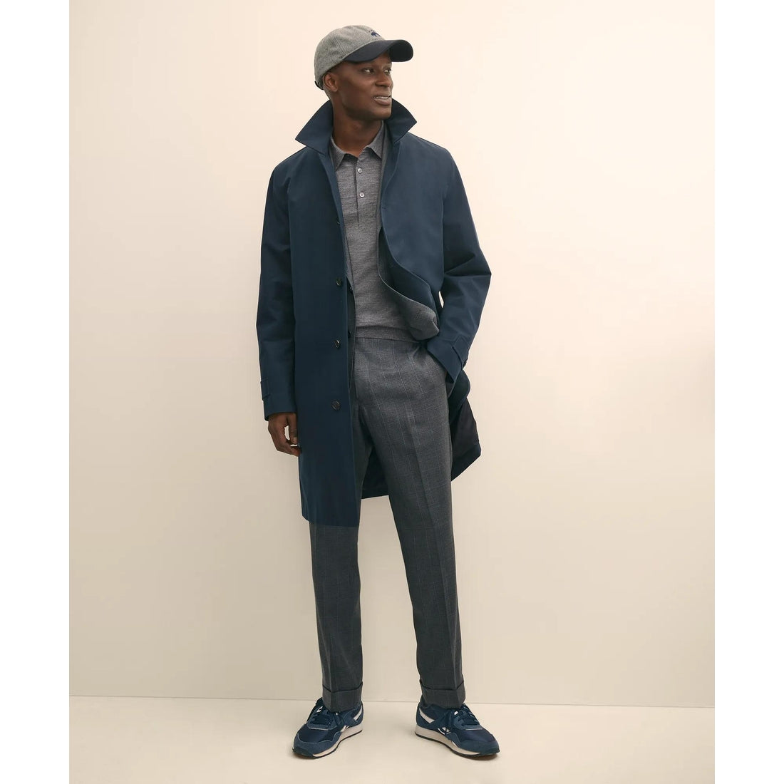 Bonded Cotton Top Coat with Removable Liner in Black Watch