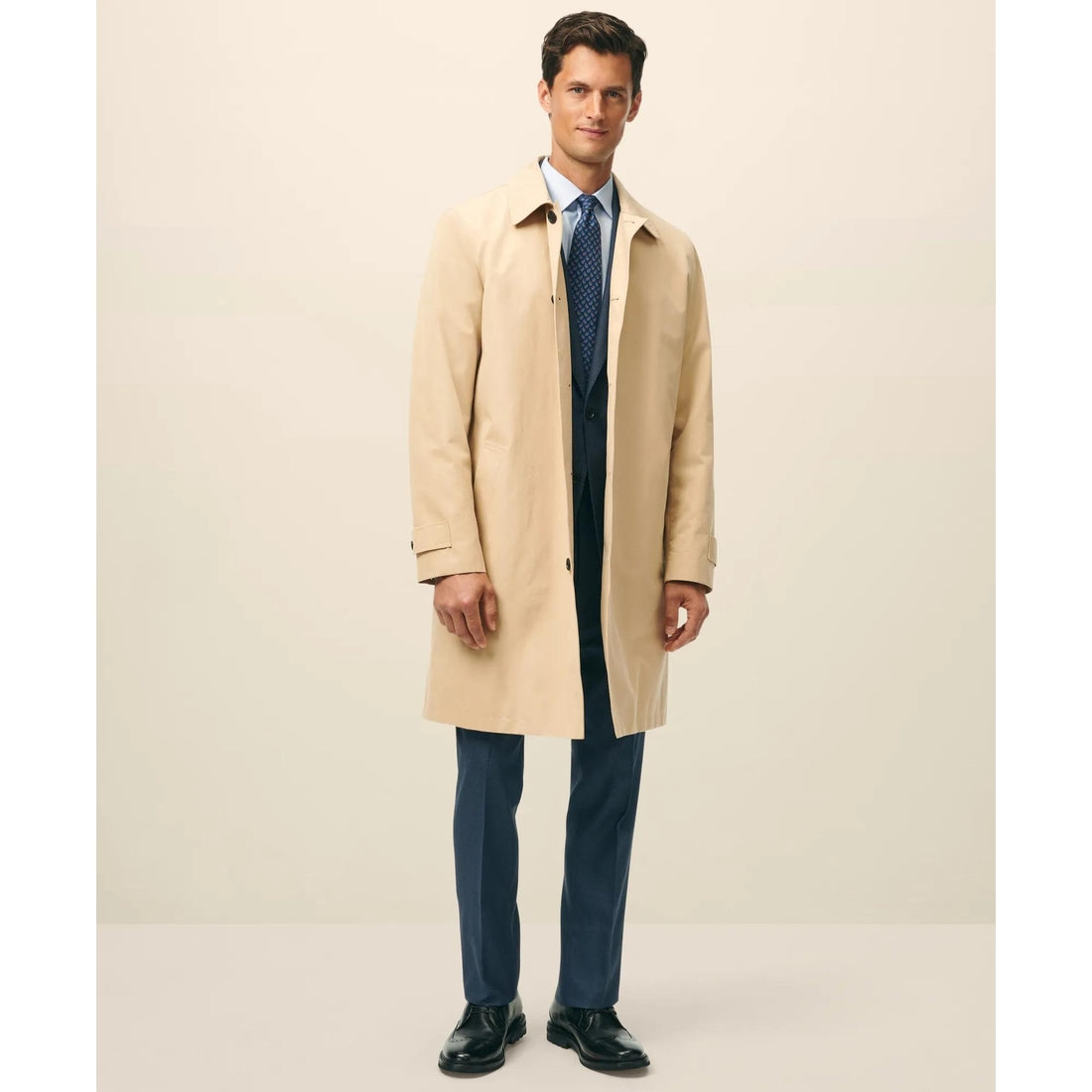 Bonded Cotton Top Coat with Removable Liner in Black Watch