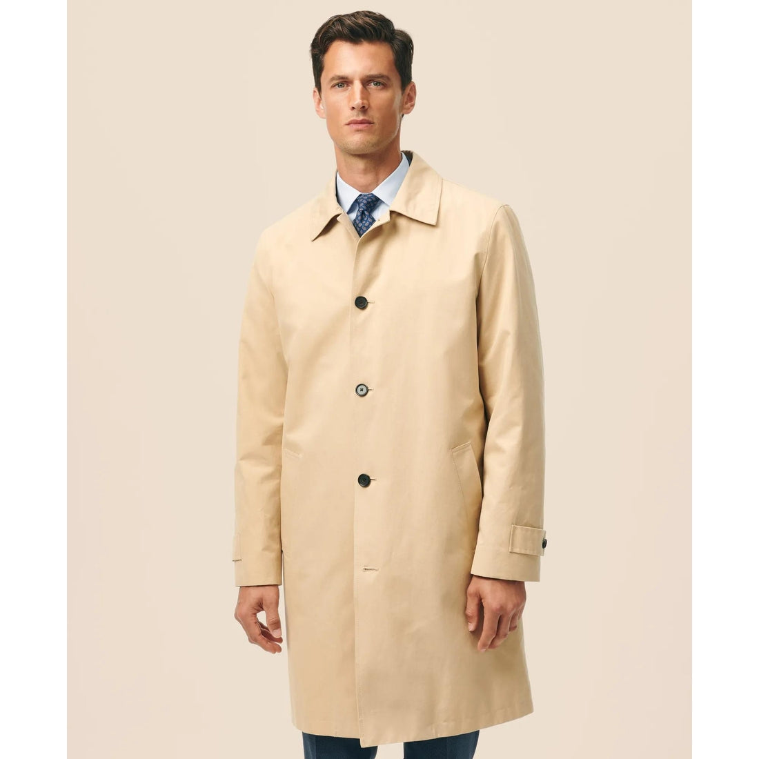 Bonded Cotton Top Coat with Removable Liner in Black Watch