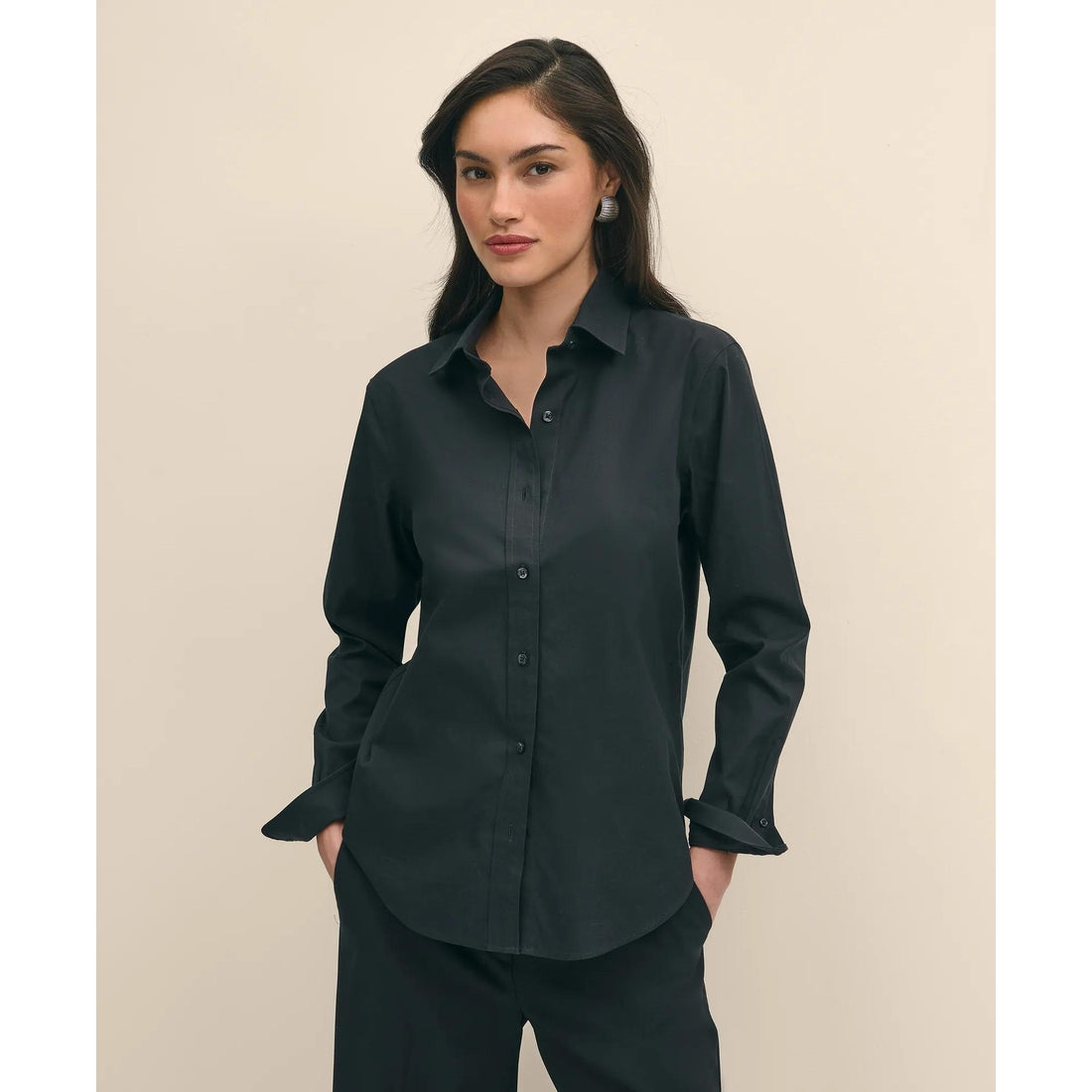 Classic-Fit Non-Iron Stretch Supima Cotton Dress Shirt