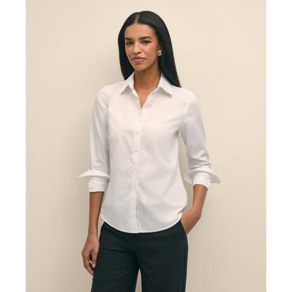 Classic-Fit Non-Iron Stretch Supima Cotton Dress Shirt
