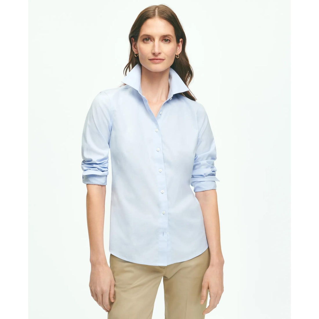 Fitted Non-Iron Stretch Supima Cotton Dress Shirt