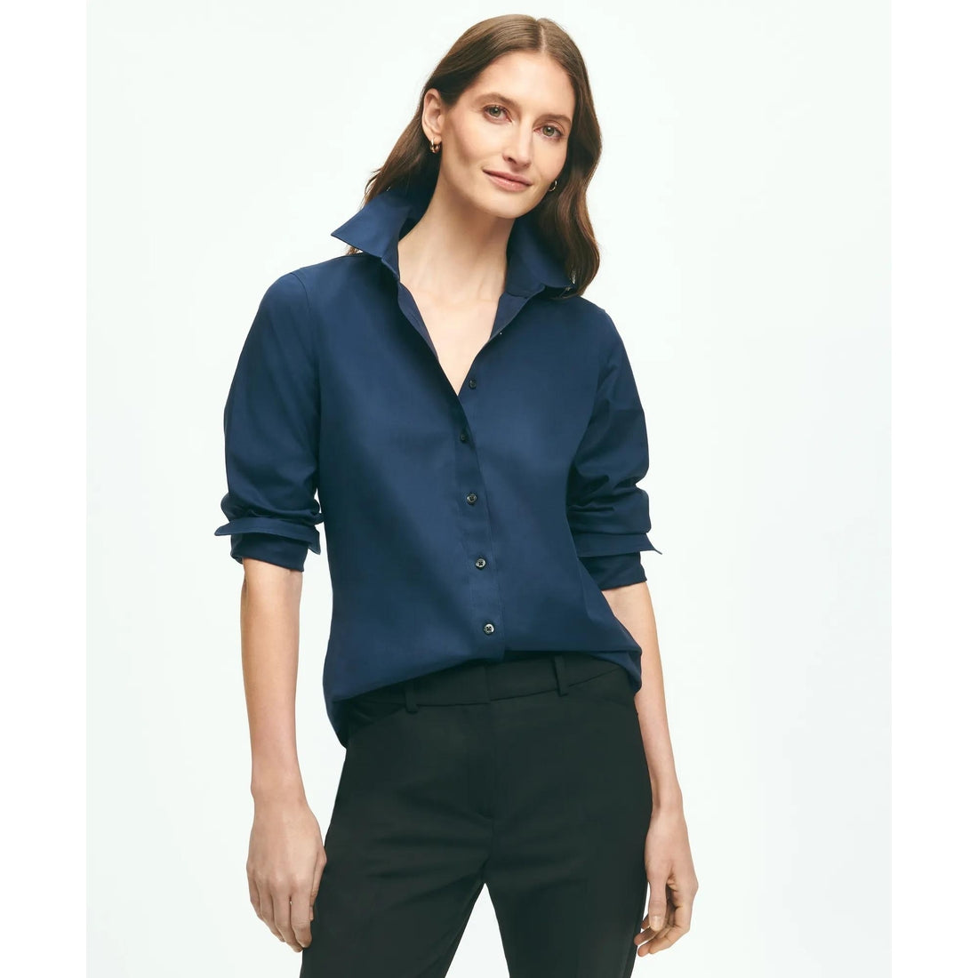 Fitted Non-Iron Stretch Supima Cotton Dress Shirt