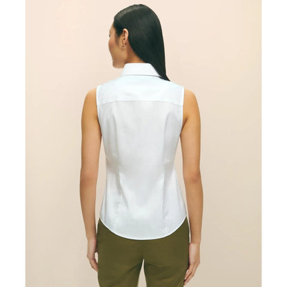 Fitted Non-Iron Stretch Supima Cotton Sleeveless Dress Shirt