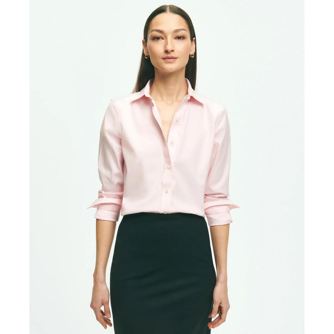 Fitted Non-Iron Stretch Supima Cotton Dress Shirt
