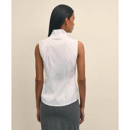 Fitted Non-Iron Stretch Supima Cotton Ruffle Shirt