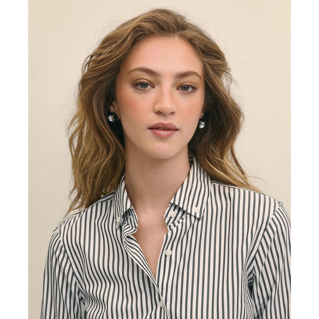 Classic Fit Stretch Supima Cotton Non-Iron Bengal Stripe Dress Shirt