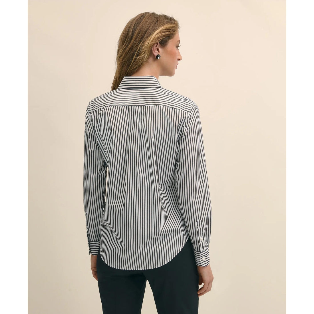 Classic Fit Stretch Supima Cotton Non-Iron Bengal Stripe Dress Shirt