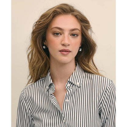 Classic Fit Stretch Supima Cotton Non-Iron Bengal Stripe Dress Shirt