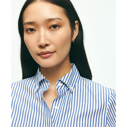 Classic Fit Stretch Supima Cotton Non-Iron Bengal Stripe Dress Shirt