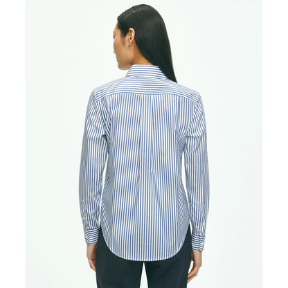 Classic Fit Stretch Supima Cotton Non-Iron Bengal Stripe Dress Shirt